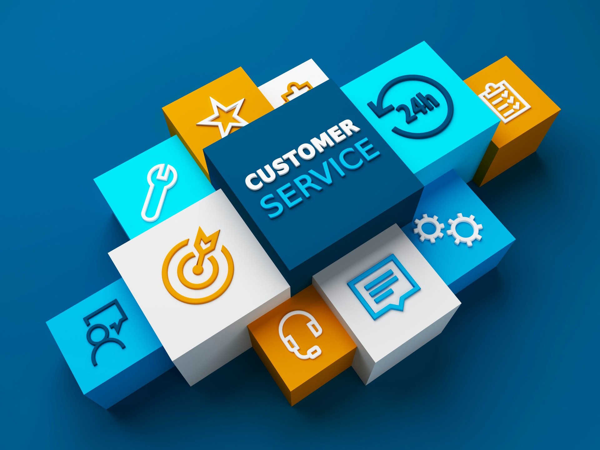 3D render of CUSTOMER SERVICE business concept